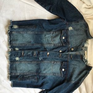 Distressed denim jacket